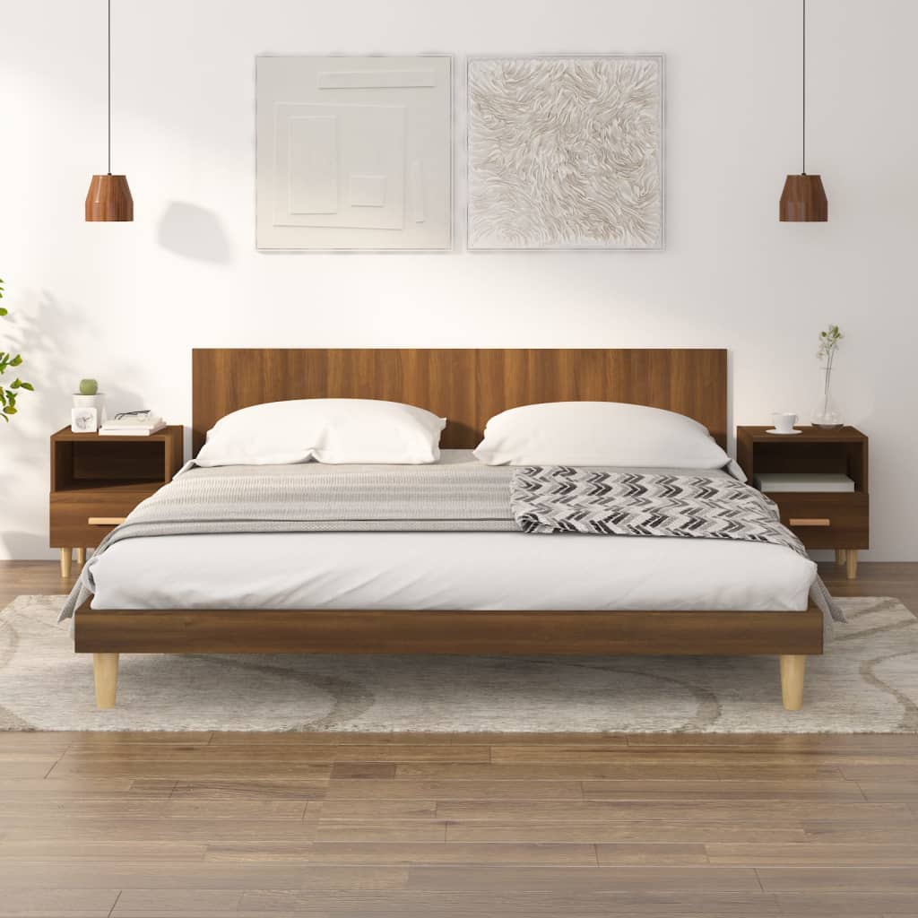 Comodini 2 pz Rovere Marrone 40x35x47 cm - homemem39