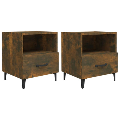 Comodini 2 pz Rovere Fumo in Legno Multistrato - homemem39
