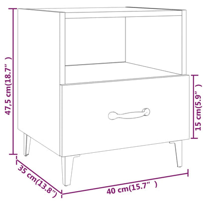 Comodino Rovere Marrone in Legno Multistrato