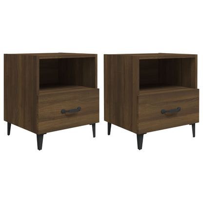 Comodini 2 pz Rovere Marrone in Legno Multistrato - homemem39