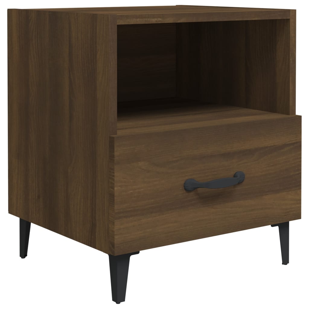 Comodini 2 pz Rovere Marrone in Legno Multistrato - homemem39
