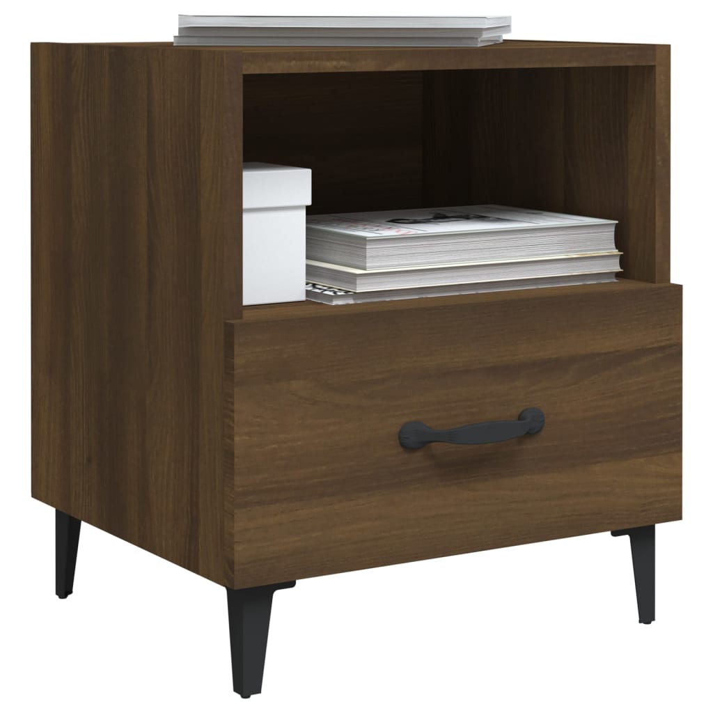 Comodini 2 pz Rovere Marrone in Legno Multistrato - homemem39