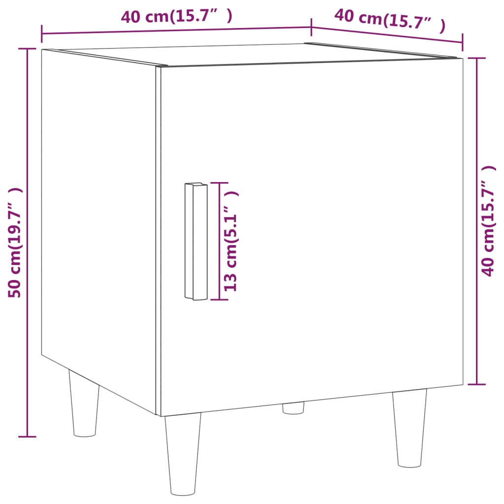 Comodino Rovere Fumo in Legno Multistrato - homemem39