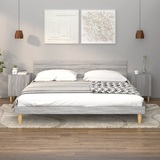 Comodini 2 pz Grigio Sonoma in Legno Multistrato - homemem39