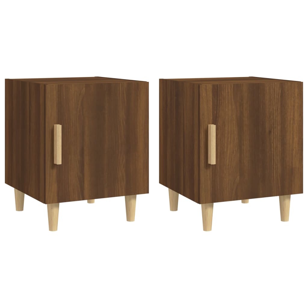 Comodini 2 pz Rovere Marrone in Legno Multistrato - homemem39