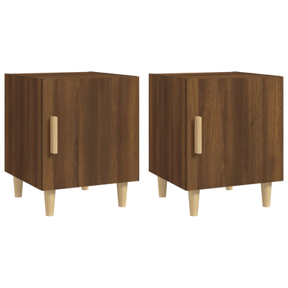 Comodini 2 pz Rovere Marrone in Legno Multistrato - homemem39