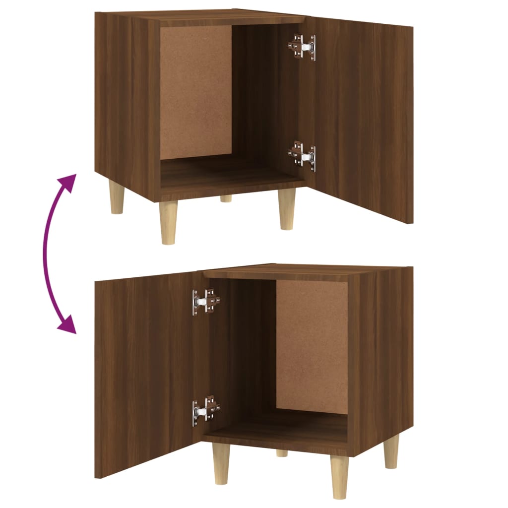 Comodini 2 pz Rovere Marrone in Legno Multistrato - homemem39