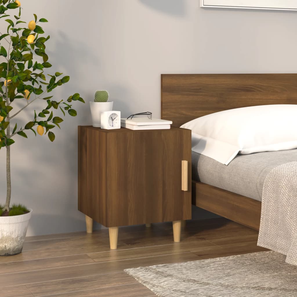 Comodini 2 pz Rovere Marrone in Legno Multistrato - homemem39