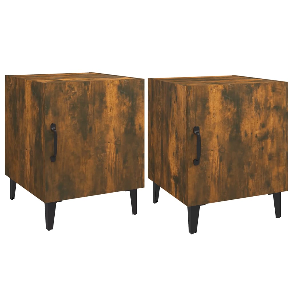 Comodini 2 pz Rovere Fumo in Legno Multistrato - homemem39