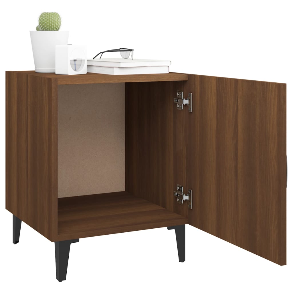 Comodino Rovere Marrone in Legno Multistrato - homemem39