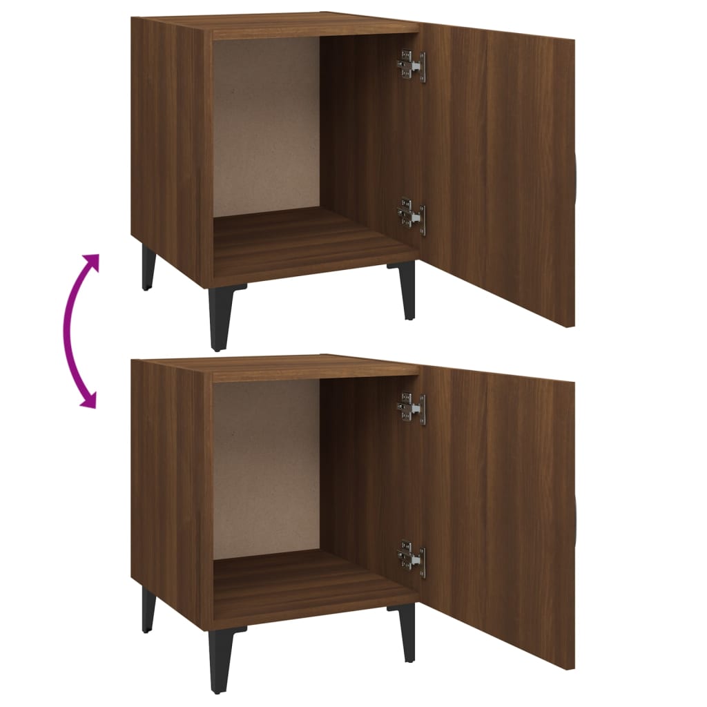 Comodini 2 pz Rovere Marrone in Legno Multistrato - homemem39
