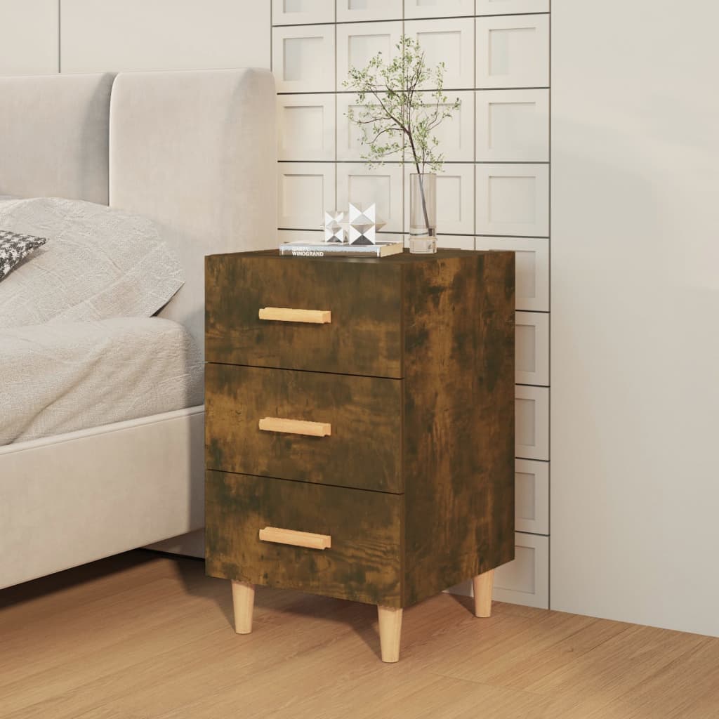Comodino Rovere Fumo 40x40x66 cm in Legno Multistrato - homemem39