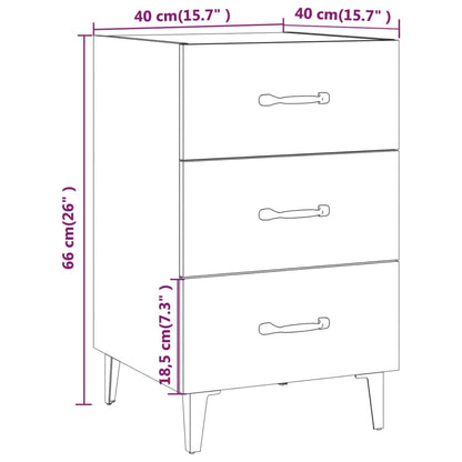 Comodino Rovere Fumo 40x40x66 cm in Legno Multistrato - homemem39