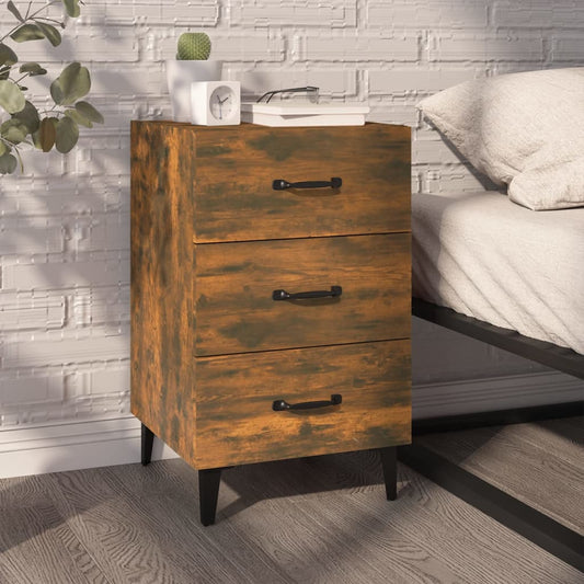 Comodino Rovere Fumo 40x40x66 cm in Legno Multistrato - homemem39