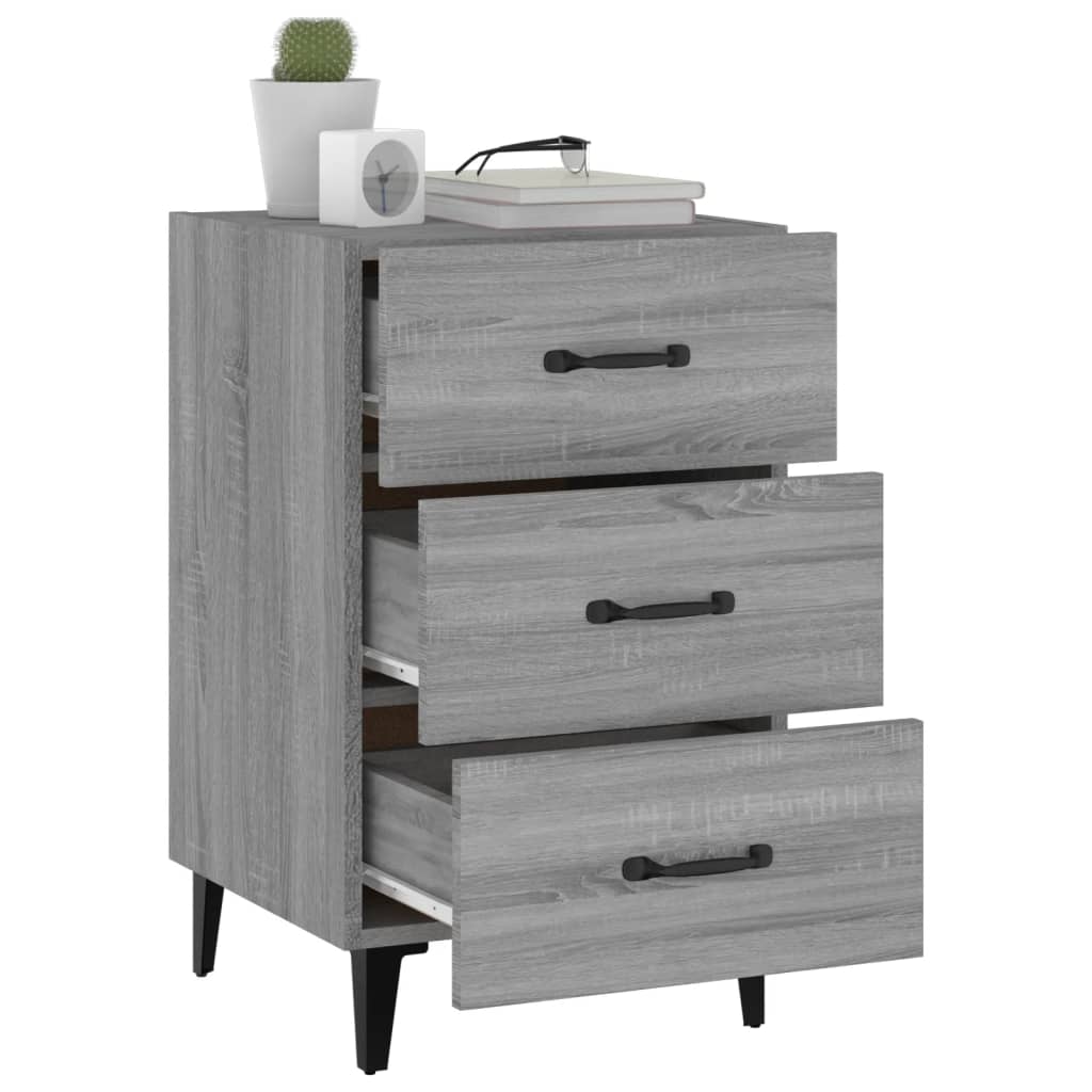 Comodino Grigio Sonoma 40x40x66 cm in Legno Multistrato - homemem39
