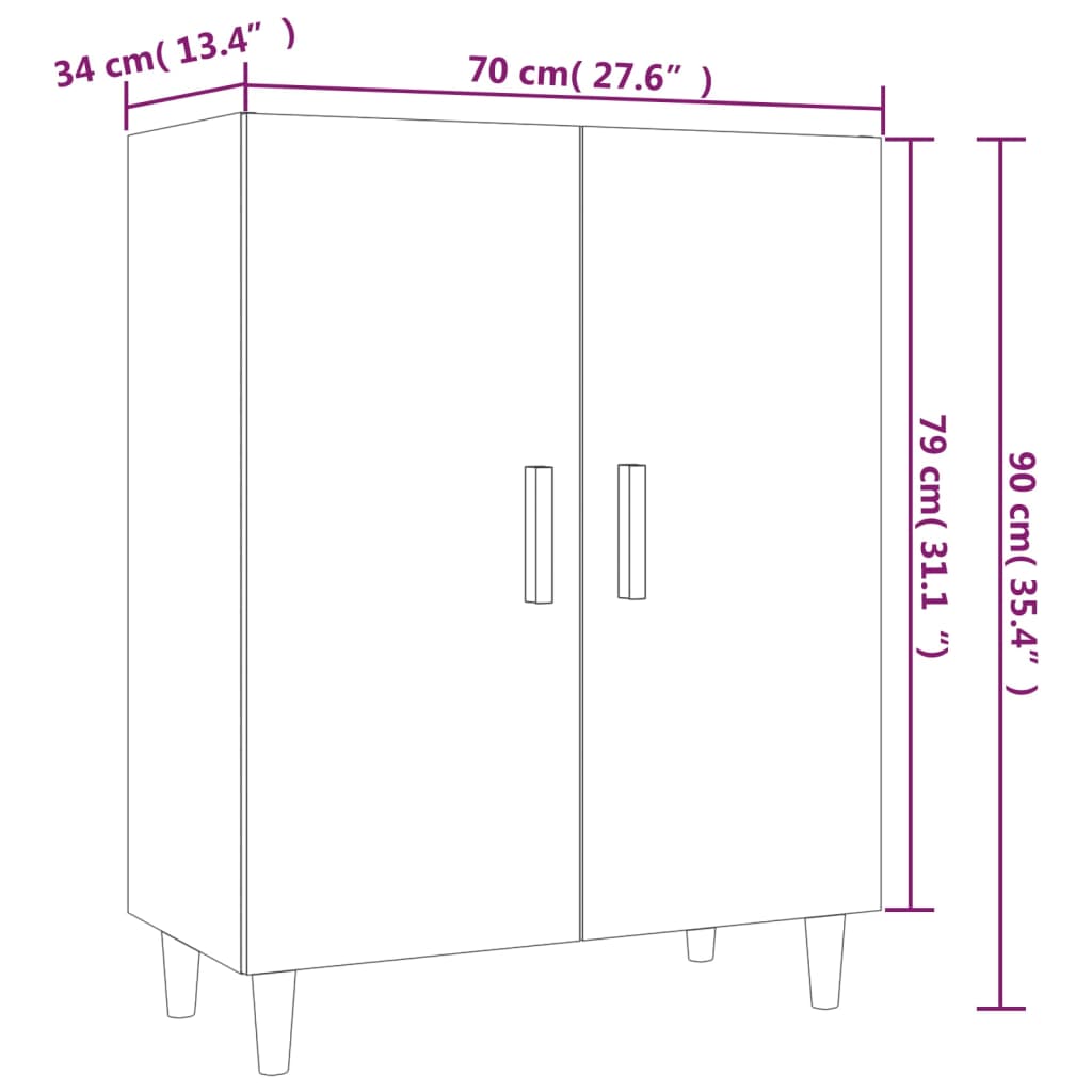 Credenza Grigio Sonoma 70x34x90 cm in Legno Multistrato - homemem39