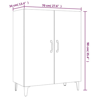 Credenza Rovere Marrone 70x34x90 cm in Legno Multistrato - homemem39