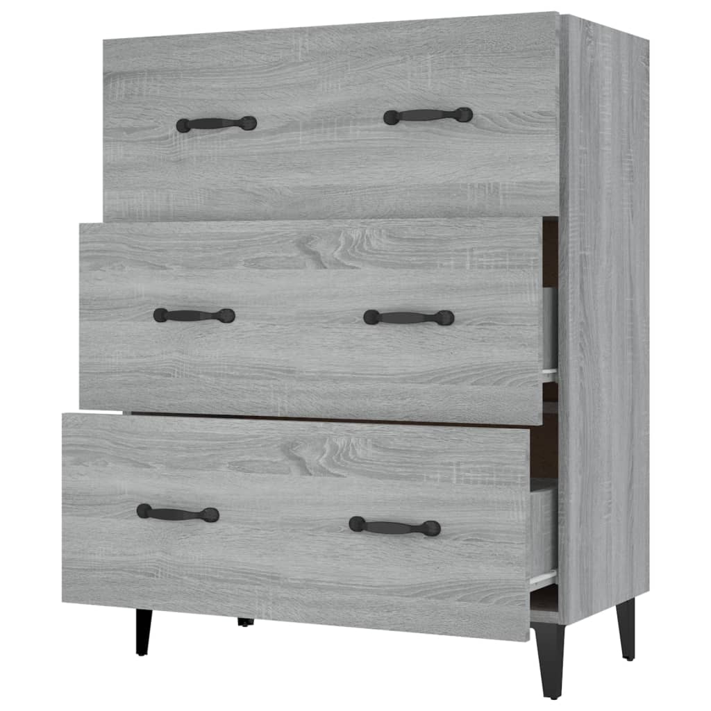 Credenza Grigio Sonoma 69,5x34x90 cm in Legno Multistrato - homemem39