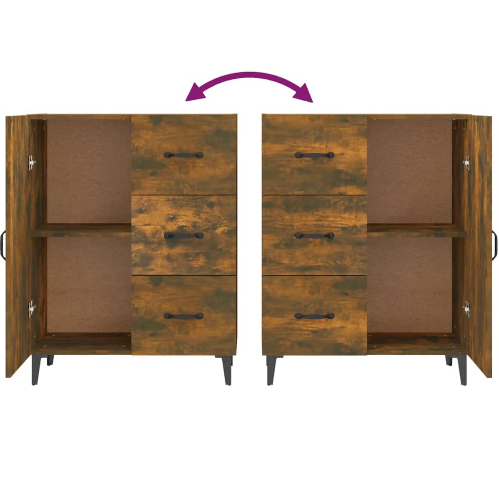 Credenza Rovere Fumo 69,5x34x90 cm in Legno Multistrato - homemem39