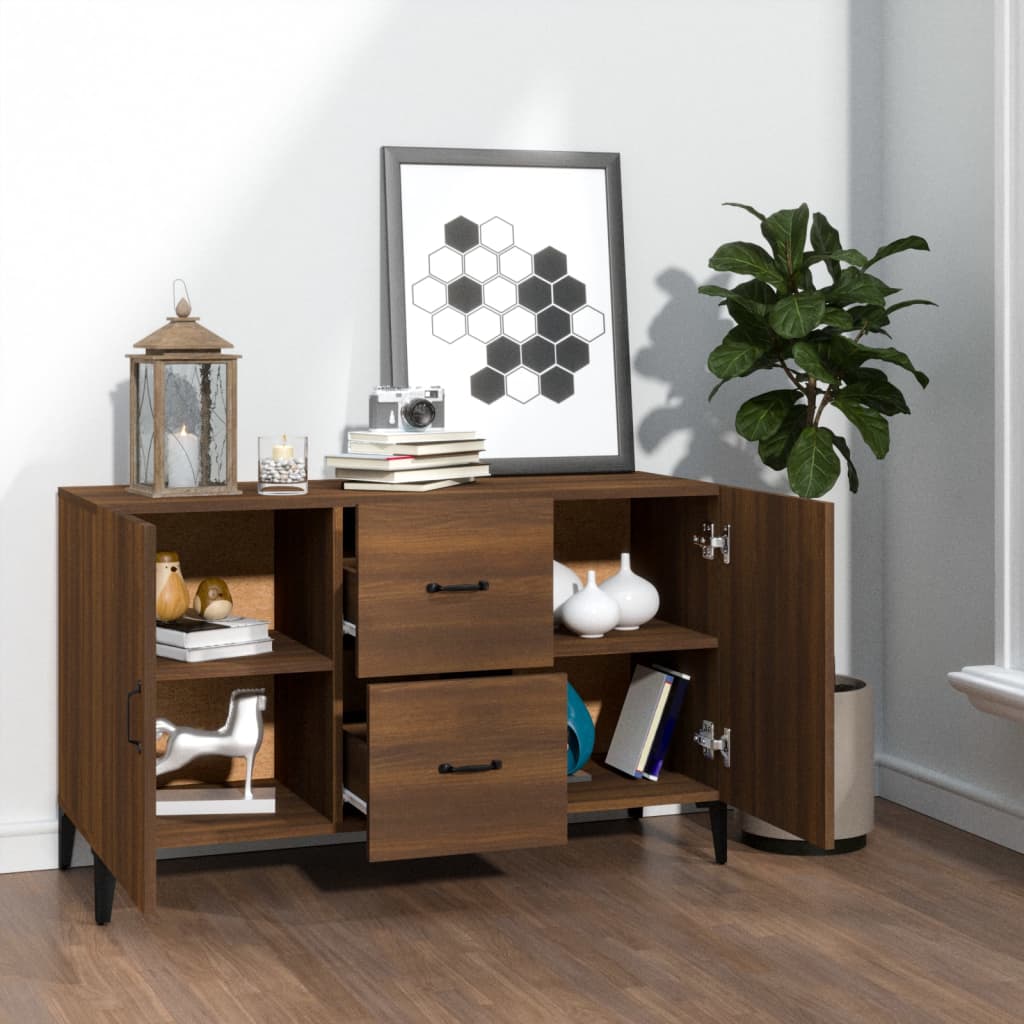 Credenza Rovere Marrone 100x36x60 cm in Legno Multistrato - homemem39