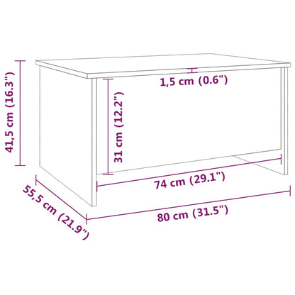 Tavolino Salotto Grigio Sonoma 80x55,5x41,5cm Legno Multistrato | homemem39