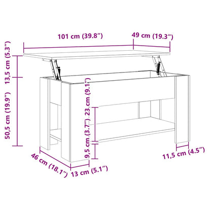 Tavolino da Salotto Grigio Sonoma 101x49x52cm Legno Multistrato | homemem39