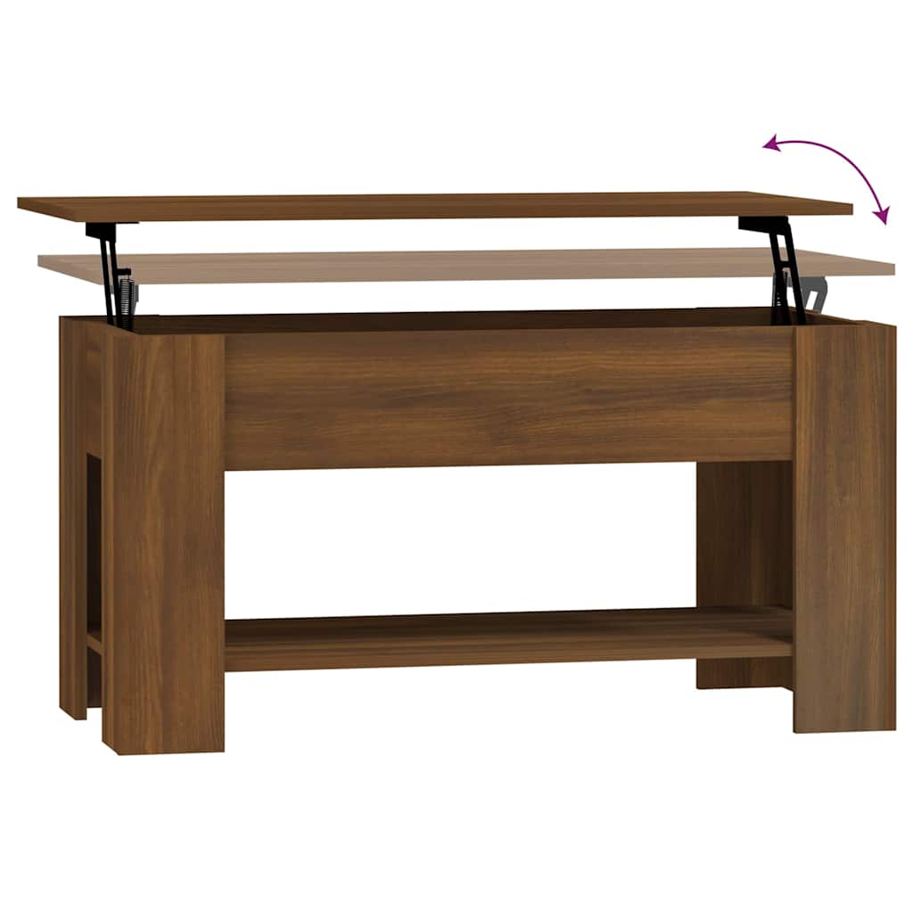 Tavolino Salotto Rovere Marrone 101x49x52 cm Legno Multistrato | homemem39