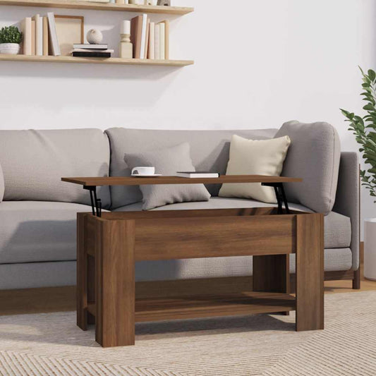 Tavolino Salotto Rovere Marrone 101x49x52 cm Legno Multistrato | homemem39
