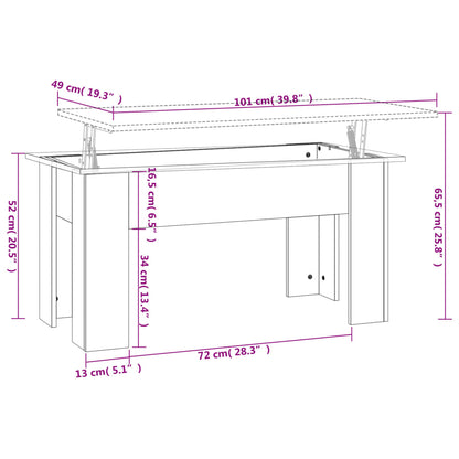 Tavolino da Salotto Rovere Fumo 101x49x52 cm Legno Multistrato | homemem39