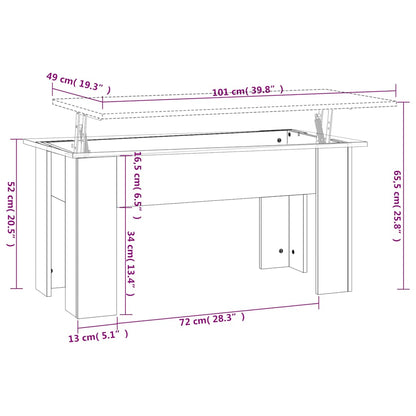 Tavolino Salotto Rovere Marrone 101x49x52 cm Legno Multistrato | homemem39