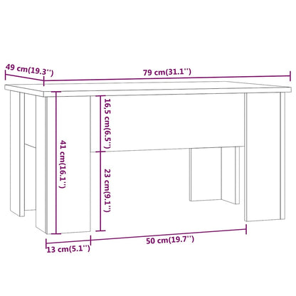 Tavolino da Salotto Rovere Fumo 79x49x41cm in Legno Multistrato | homemem39