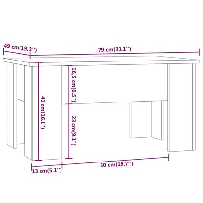 Tavolino da Salotto Rovere Marrone 79x49x41cm Legno Multistrato | homemem39