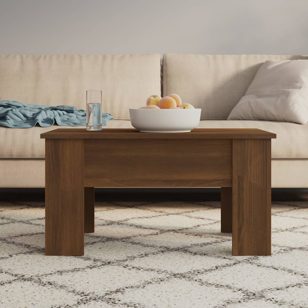 Tavolino da Salotto Rovere Marrone 79x49x41cm Legno Multistrato | homemem39