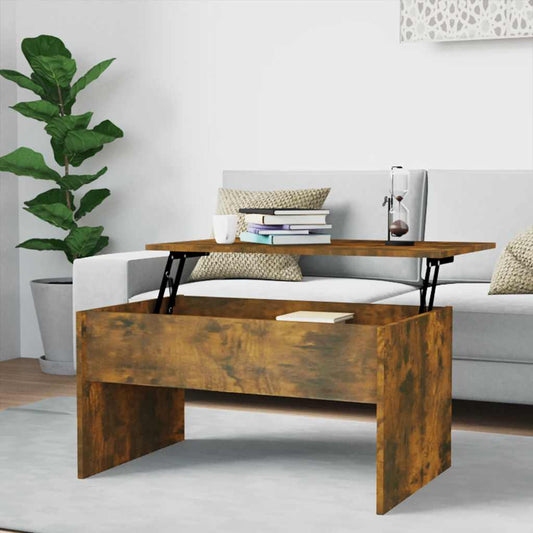 Tavolino Rovere Fumo 80x50,5x41,5 cm in Legno Multistrato | homemem39
