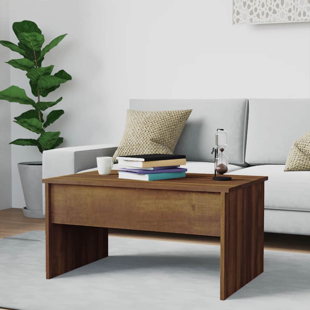 Tavolino Rovere Marrone 80x50,5x41,5 cm in Legno Multistrato | homemem39