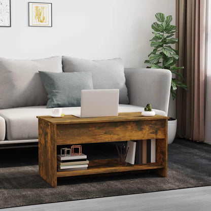 Tavolino da Salotto Rovere Fumo 102x50x52,5cm Legno Multistrato | homemem39