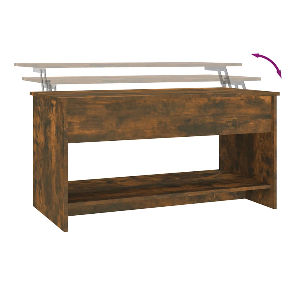 Tavolino da Salotto Rovere Fumo 102x50x52,5cm Legno Multistrato | homemem39
