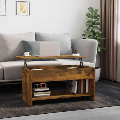 Tavolino da Salotto Rovere Fumo 102x50x52,5cm Legno Multistrato | homemem39