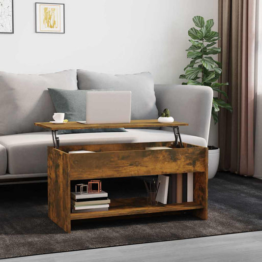 Tavolino da Salotto Rovere Fumo 102x50x52,5cm Legno Multistrato | homemem39