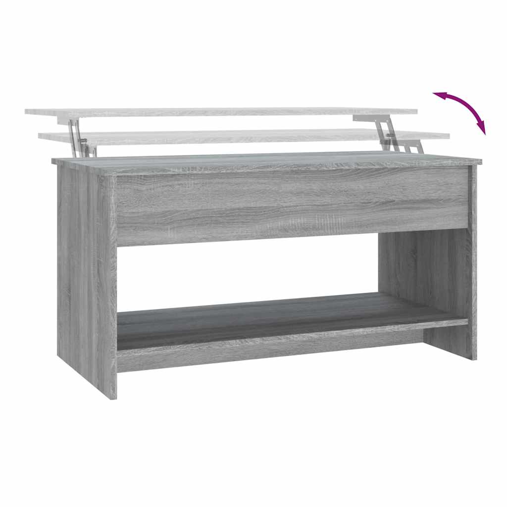 Tavolino Salotto Grigio Sonoma 102x50x52,5 cm Legno Multistrato