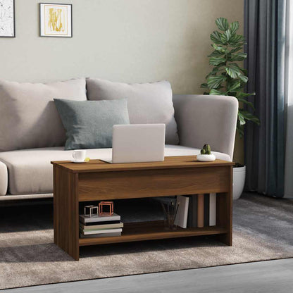 Tavolino Salotto Rovere Marrone 102x50x52,5cm Legno Multistrato | homemem39