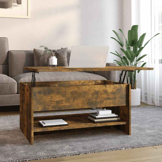Tavolino da Salotto Rovere Fumo 80x50x40 cm Legno Multistrato | homemem39