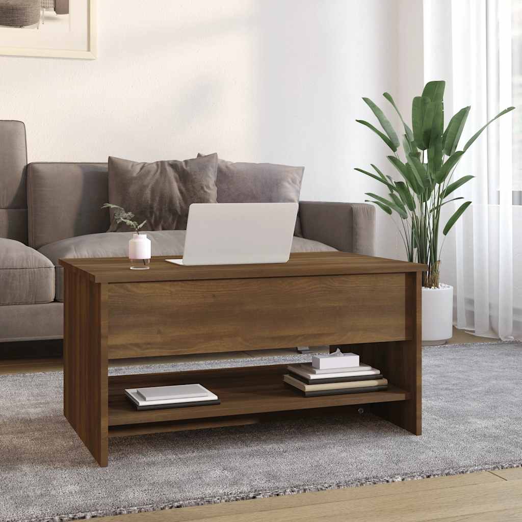 Tavolino Salotto Rovere Marrone 80x50x40 cm Legno Multistrato | homemem39