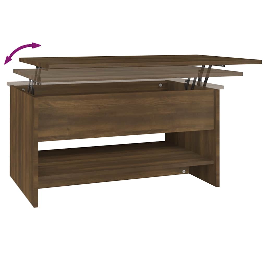 Tavolino Salotto Rovere Marrone 80x50x40 cm Legno Multistrato | homemem39