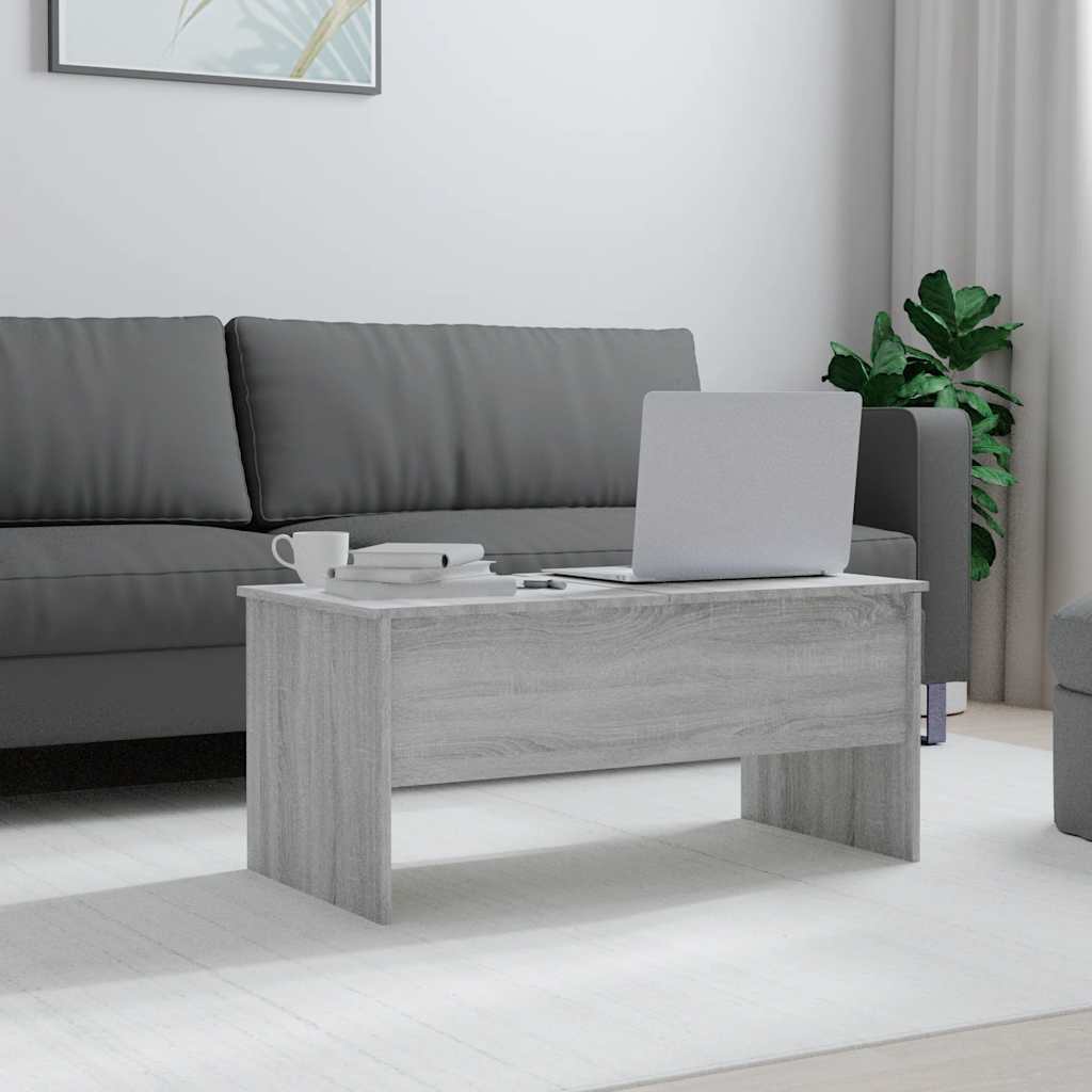 Tavolino Grigio Sonoma 102x50,5x46,5 cm in Legno Multistrato | homemem39