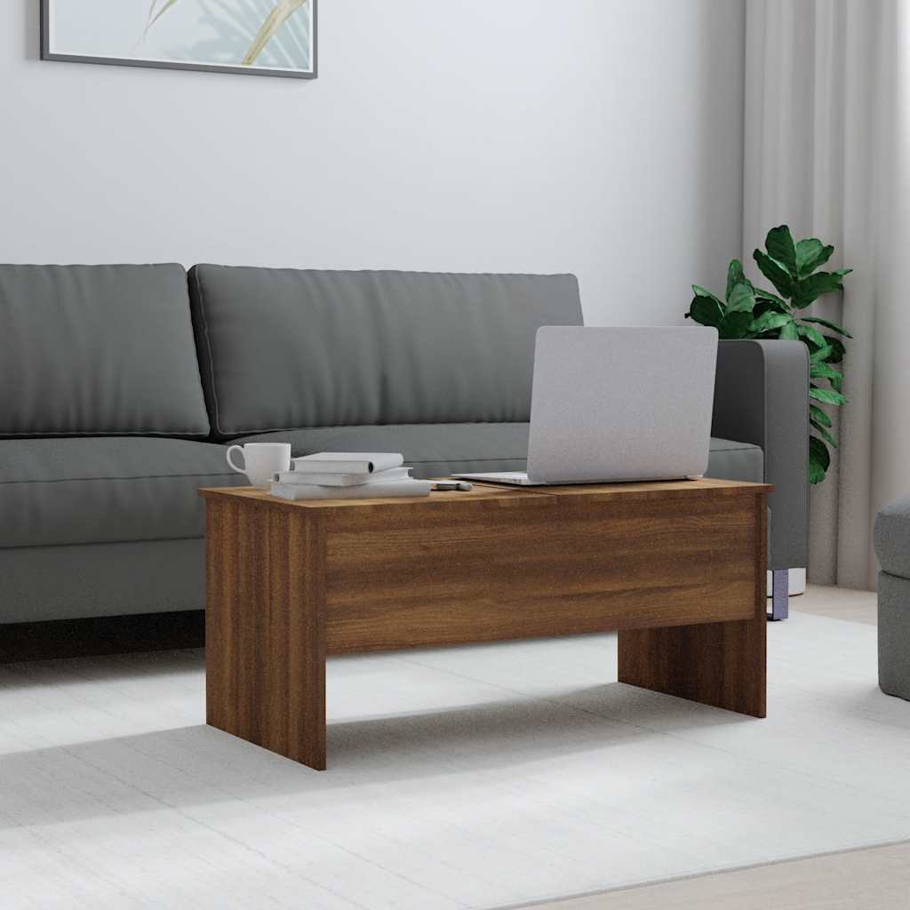 Tavolino Rovere Marrone 102x50,5x46,5 cm Legno Multistrato | homemem39
