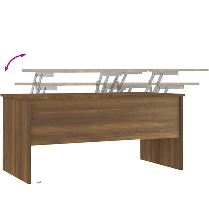 Tavolino Rovere Marrone 102x50,5x46,5 cm Legno Multistrato