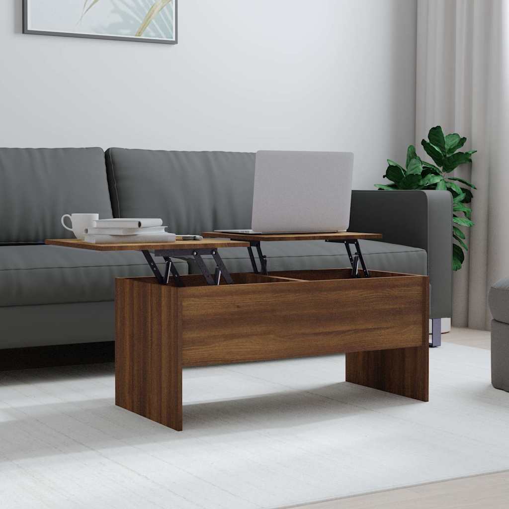 Tavolino Rovere Marrone 102x50,5x46,5 cm Legno Multistrato | homemem39
