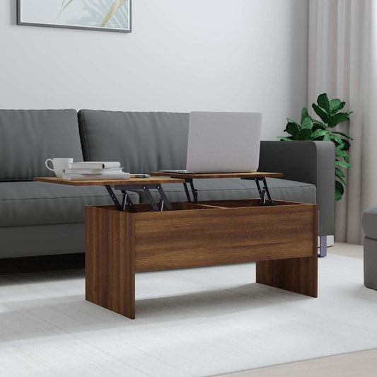 Tavolino Rovere Marrone 102x50,5x46,5 cm Legno Multistrato | homemem39