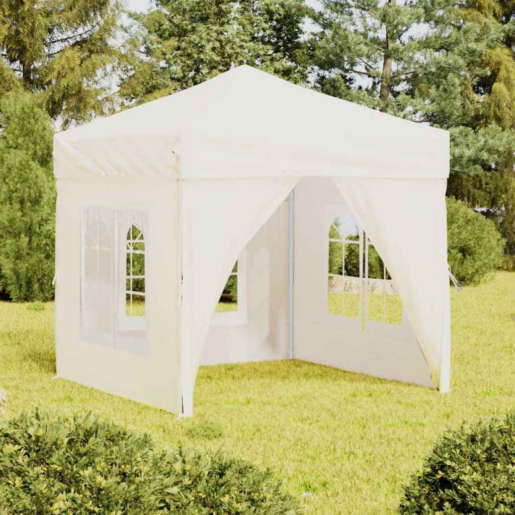 Tenda per Feste Pieghevole con Pareti Laterali Crema 2x2 m - homemem39